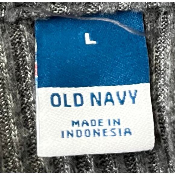 OLD NAVY LONG SLV PULL-OVER RIBBED KNIT SWEATER HOODIE, WOMENS, L, GREY-BUTTONS - Picture 9 of 10